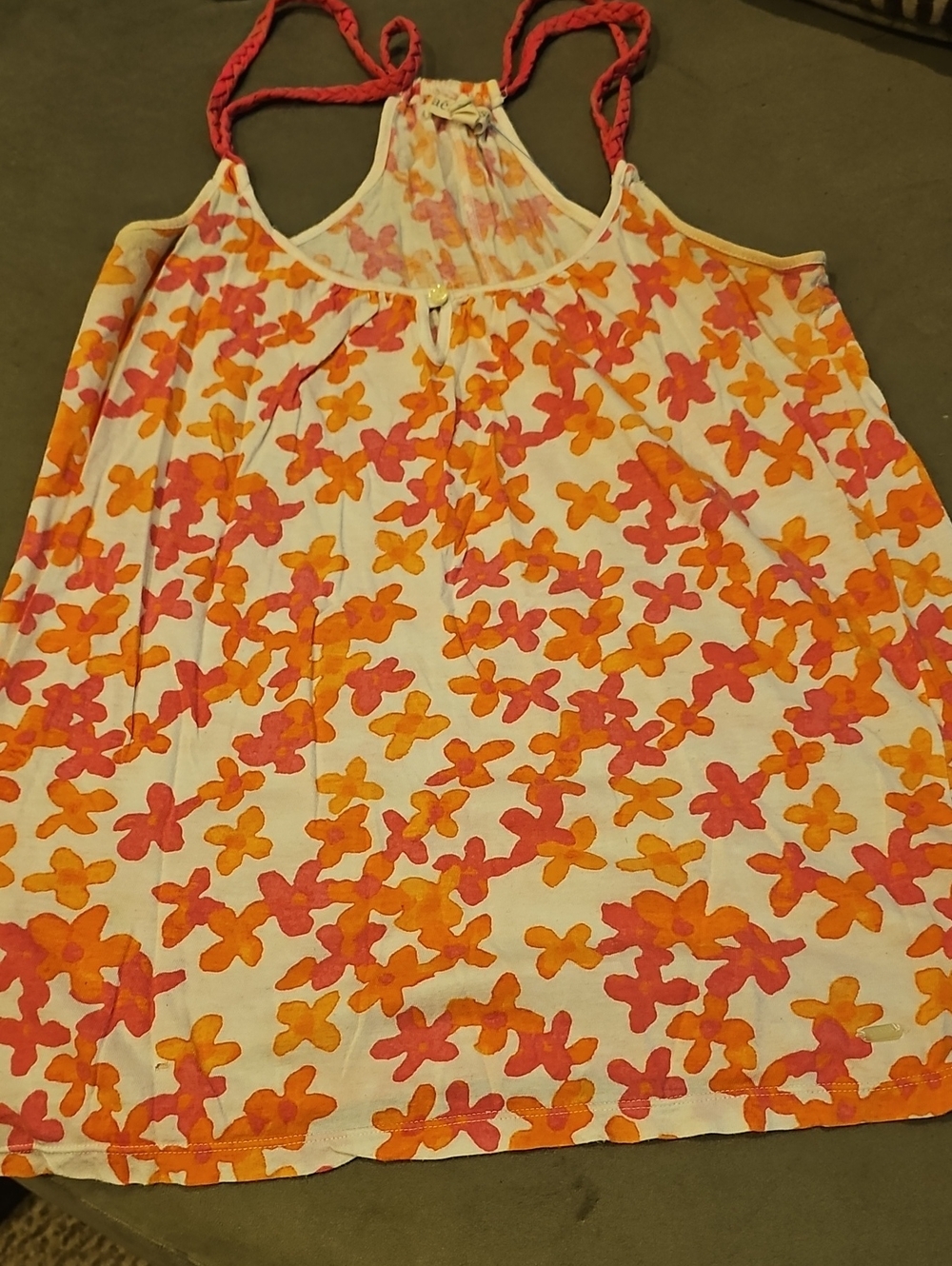 Aeropostale Pink & Orange Floral Halter Camisole